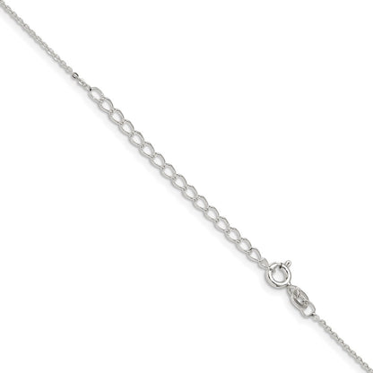 Sterling Silver .9mm Flat Link Cable Chain w/2in ext.