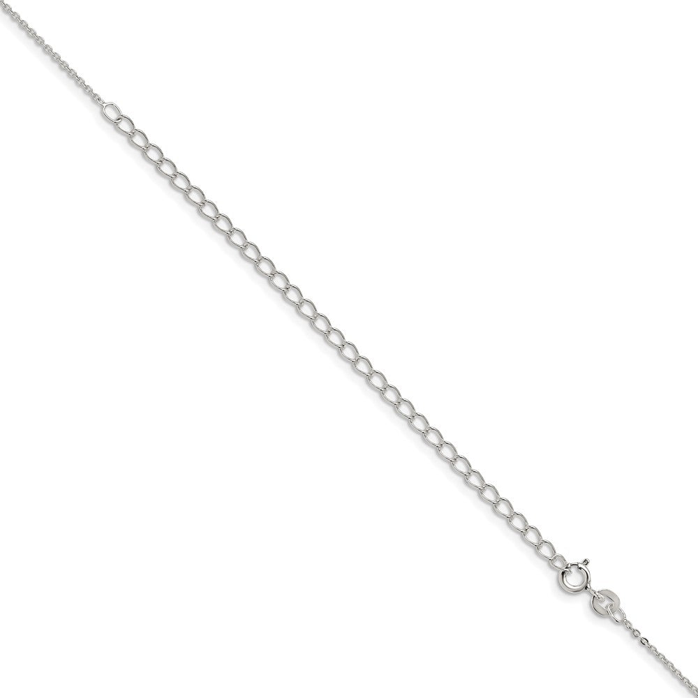 Sterling Silver .9mm Flat Link Cable Chain w/4in ext.