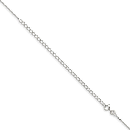 Sterling Silver .9mm Flat Link Cable Chain w/4in ext.