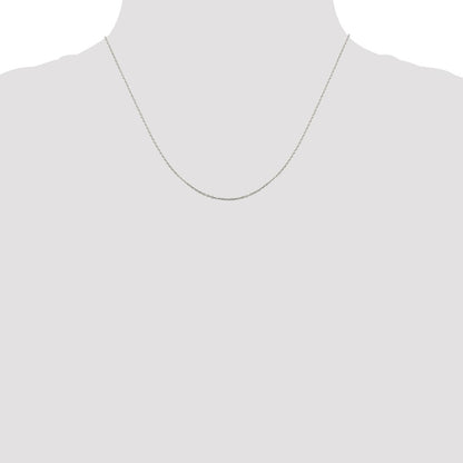 Sterling Silver 1mm Flat Link Cable Chain w/2in ext.