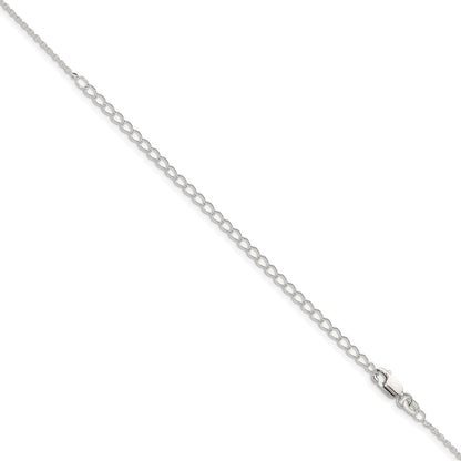 Sterling Silver 1mm Flat Link Cable Chain w/4in ext.
