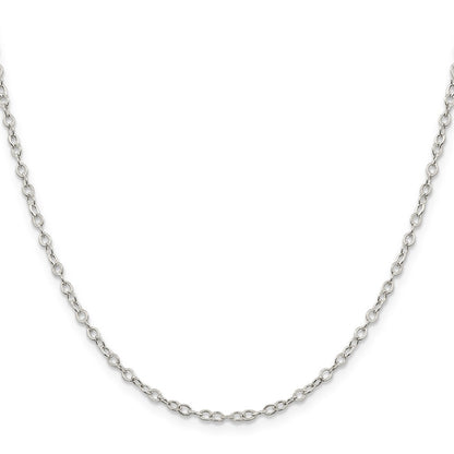 Sterling Silver 2.5mm Flat Open Oval Cable Chain