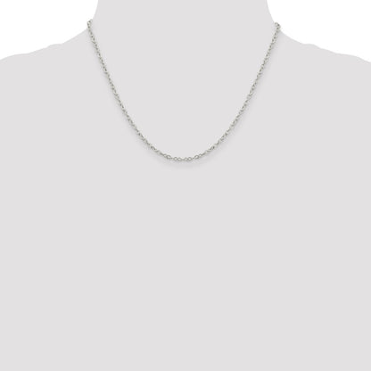 Sterling Silver 2.5mm Flat Open Oval Cable Chain