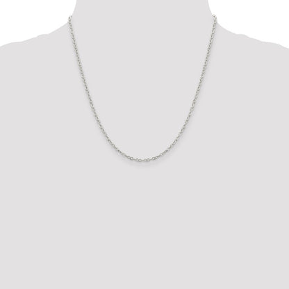 Sterling Silver 2.5mm Flat Open Oval Cable Chain