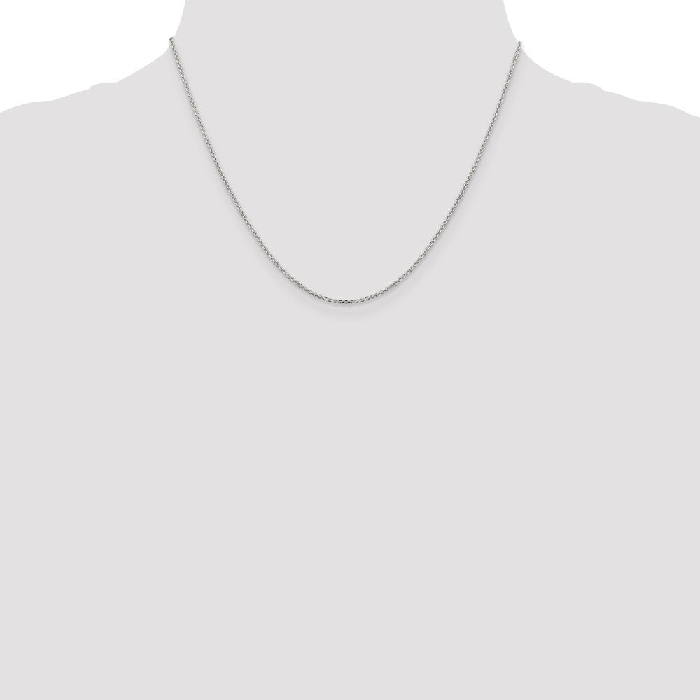 Sterling Silver 1.4mm Diamond-cut Forzantine Cable Chain w/2in ext.