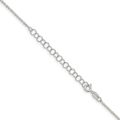 Sterling Silver 1.4mm Diamond-cut Forzantine Cable Chain w/2in ext.