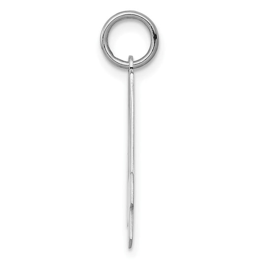 Sterling Silver/Rhodium-plated Polished Number 4 Charm