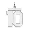 Sterling Silver/Rhodium-plated Polished Number 10 Charm