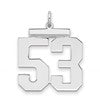 Sterling Silver/Rhodium-plated Polished Number 53 Charm