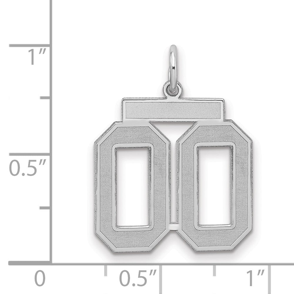 Sterling Silver Rhodium-plated Medium Satin Number 00