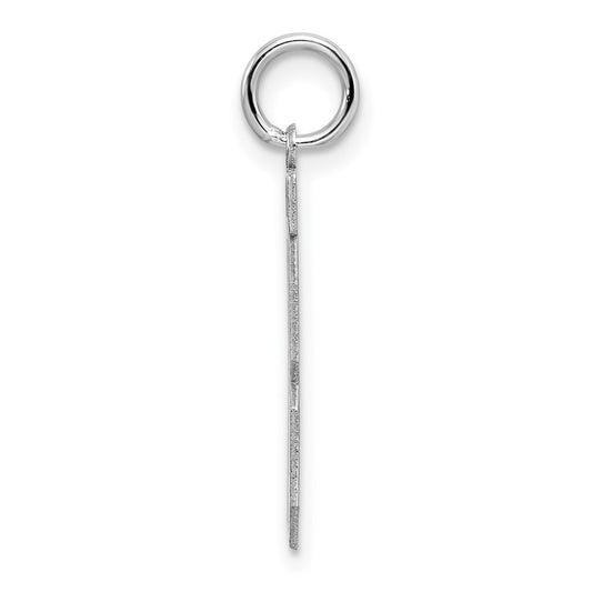 Sterling Silver/Rhodium-plated Satin Number 18 Charm