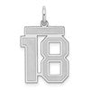Sterling Silver/Rhodium-plated Satin Number 18 Charm