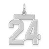 Sterling Silver/Rhodium-plated Satin Number 24 Charm