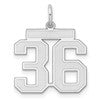 Sterling Silver/Rhodium-plated Satin Number 36 Charm