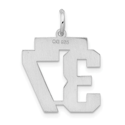 Sterling Silver/Rhodium-plated Satin Number 37 Charm