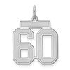 Sterling Silver/Rhodium-plated Satin Number 60 Charm