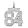 Sterling Silver/Rhodium-plated Satin Number 84 Charm