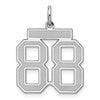 Sterling Silver/Rhodium-plated Satin Number 88 Charm