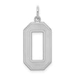Sterling Silver/Rhodium-plated Satin Number 0 Charm