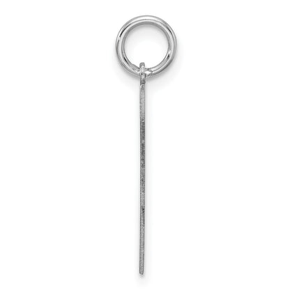 Sterling Silver/Rhodium-plated Satin Number 7 Charm