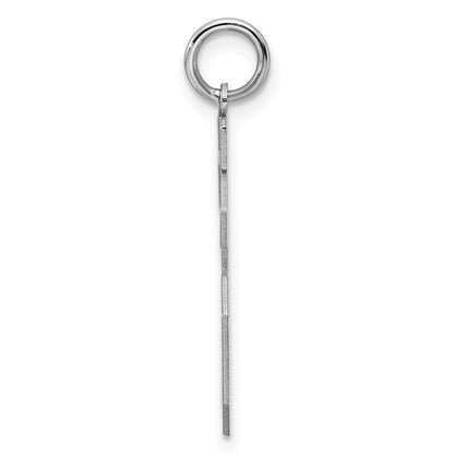 Sterling Silver/Rhodium-plated Satin Number 16 Charm