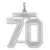 Sterling Silver/Rhodium-plated Satin Number 70 Charm