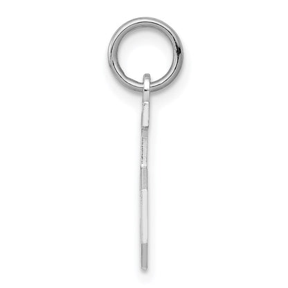 Sterling Silver/Rhodium-plated Satin Number 5 Charm