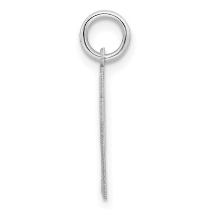 Sterling Silver/Rhodium-plated Satin Number 17 Charm