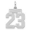 Sterling Silver/Rhodium-plated Satin Number 23 Charm