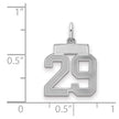 Sterling Silver/Rhodium-plated Satin Number 29 Charm