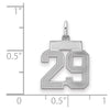 Sterling Silver/Rhodium-plated Satin Number 29 Charm