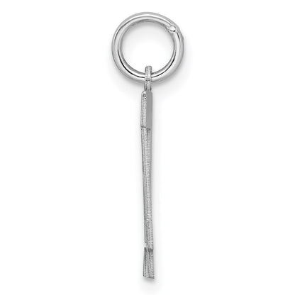Sterling Silver/Rhodium-plated Satin Number 44 Charm