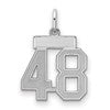 Sterling Silver/Rhodium-plated Satin Number 48 Charm