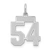 Sterling Silver/Rhodium-plated Satin Number 54 Charm