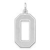 Sterling Silver/Rhodium-plated Satin Number 0 Charm