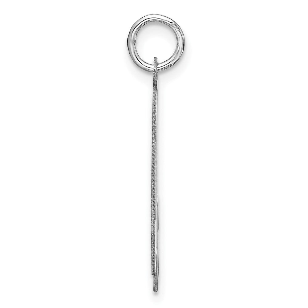 Sterling Silver/Rhodium-plated Satin Number 4 Charm