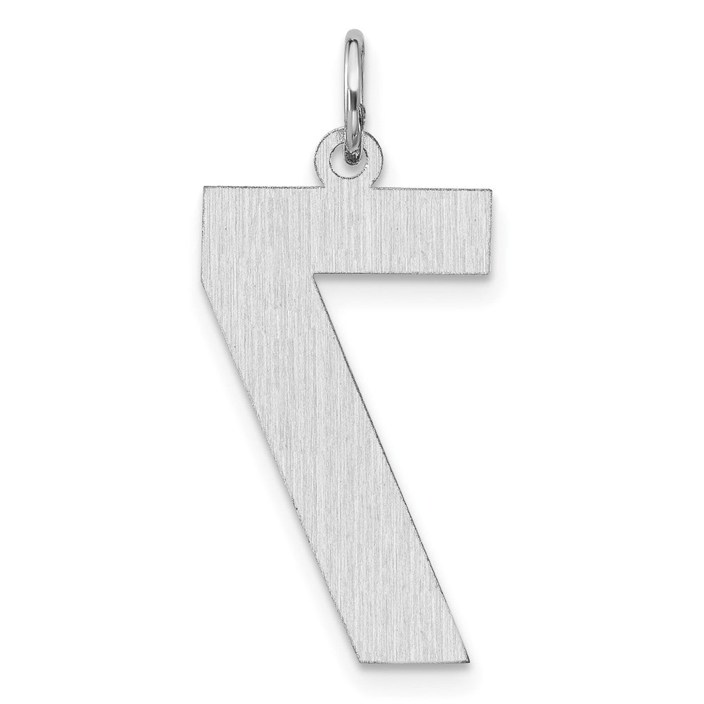 Sterling Silver/Rhodium-plated Satin Number 7 Charm