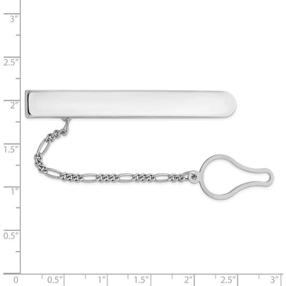 Sterling Silver Rhodium Plated Tie Clip