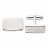 Sterling Silver Rhodium-plated Polished Rectangle Cuff Links