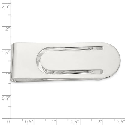 Sterling Silver Rhodium-plated Polished Money Clip