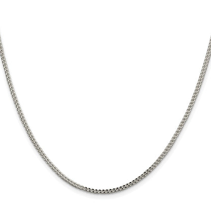 Sterling Silver Rhodium-plated 1.8mm D/C Square Franco Chain