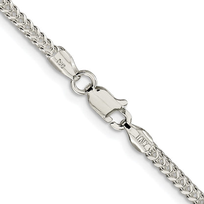 Sterling Silver Rhodium-plated 1.8mm D/C Square Franco Chain