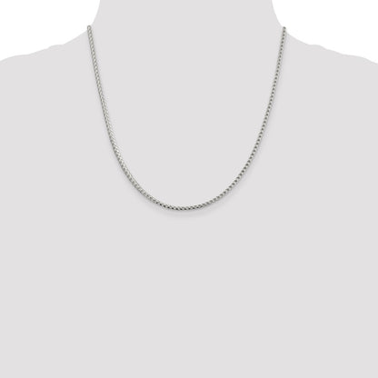 Sterling Silver 2.55mm D/C Square Franco Chain