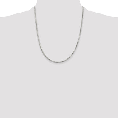 Sterling Silver 2.55mm D/C Square Franco Chain