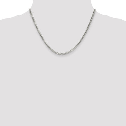 Sterling Silver 3mm D/C Square Franco Chain