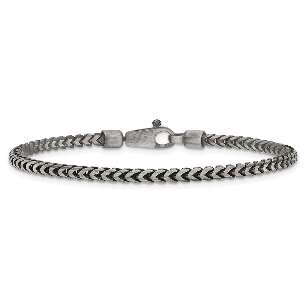 Sterling Silver Antiqued 3.1mm D/C Square Franco Chain