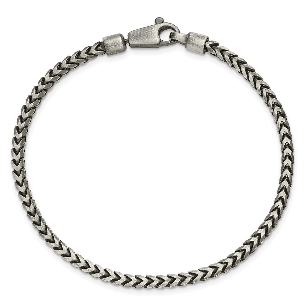 Sterling Silver Antiqued 3.1mm D/C Square Franco Chain