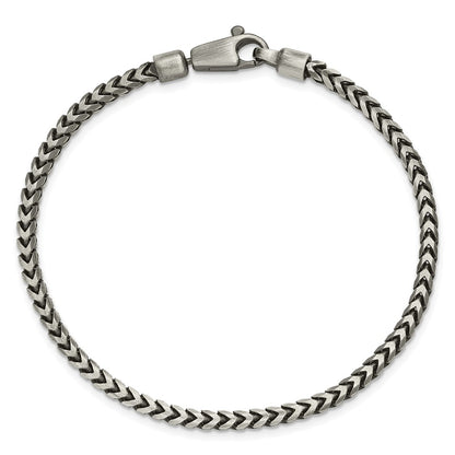 Sterling Silver Antiqued 3.1mm D/C Square Franco Chain