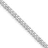 Sterling Silver Rhodium-plated 3mm D/C Square Franco Chain