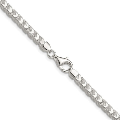 Sterling Silver 4mm D/C Square Franco Chain